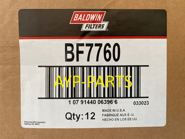 BF7760 (CASE OF 12) BALDWIN FUEL FILTER FF2203 for Kenworth & Peterbilt ISX Engines a633