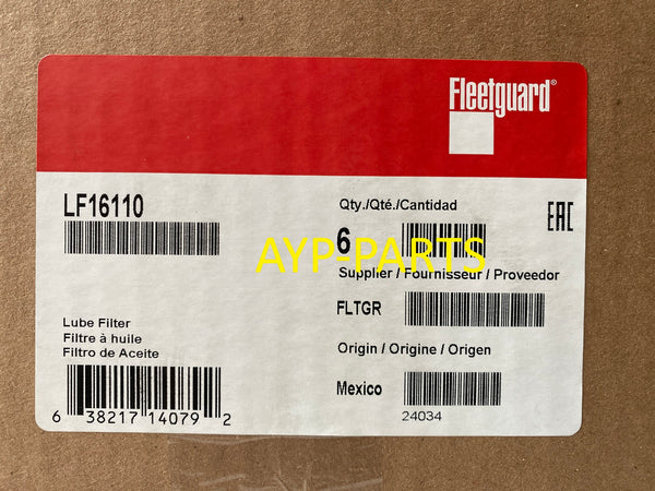 LF16110 (CASE OF 6) FLEETGUARD OIL FILTER BD7325 For Hino, Nissan UD Trucks a141