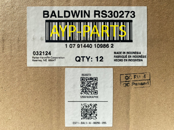 RS30273 (CASE OF 12) BALDWIN AIR FILTER a532