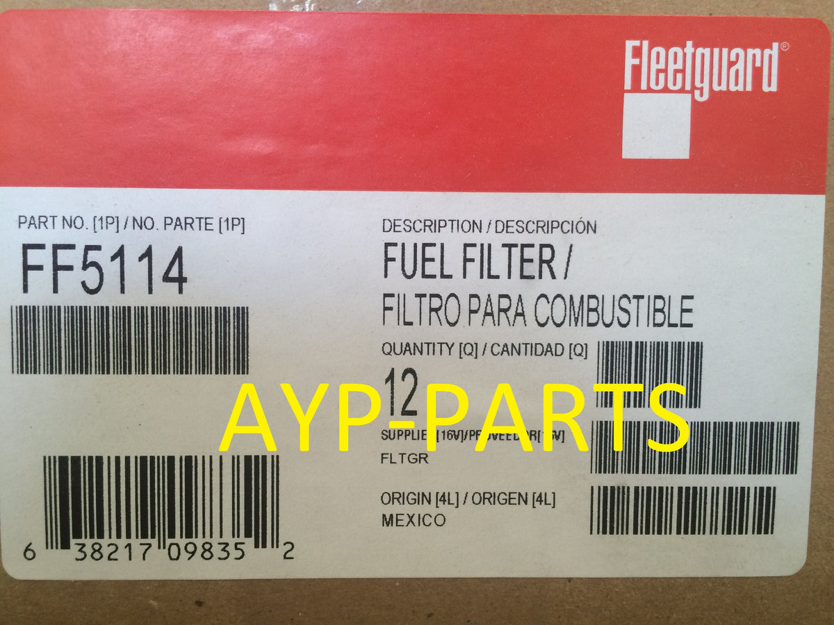 FF5114 (CASE OF 12) FLEETGUARD FUEL FILTER BF954 Komatsu Kubota Isuzu ...